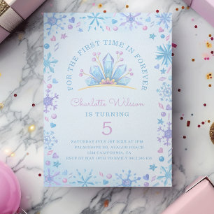 Invitation Couronnes de princesse de conte de fées gelé pour 