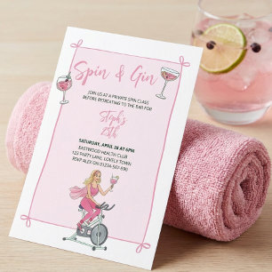 Invitation Cours de Spin et Gin Rose et Soirée Cocktail