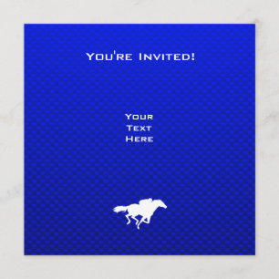 Invitation Course de chevaux bleue