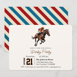 Invitation Course de chevaux moderne Derby Party Équestre