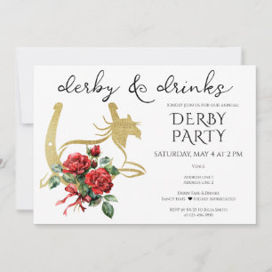 Invitation Course Moderne de Derby et de Boissons Cheval de C