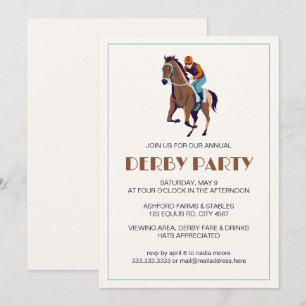 Invitation Course vintage Jockey Derby Party