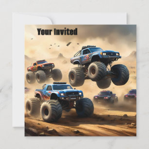 Invitation Courses de Monster Trucks dans le désert,