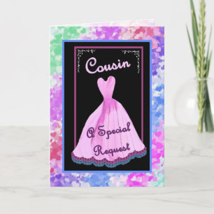 Invitation COUSIN - Be My Junior Bridesmaid - Customable