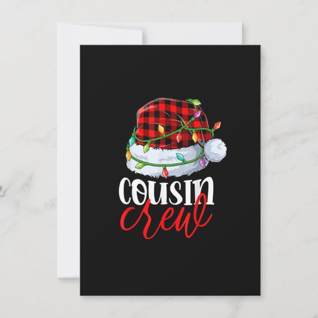 Invitation Cousin Crew Père Noël Red Plaid Noël drôle (Devant)