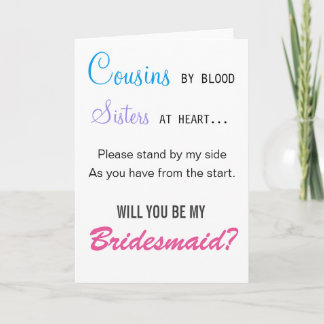Invitation Cousins par sang, soeurs au coeur - demoiselle