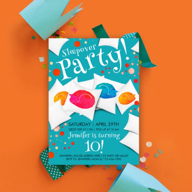 Invitation Coussin de la fête du chat Stwood (Créateur téléchargé)