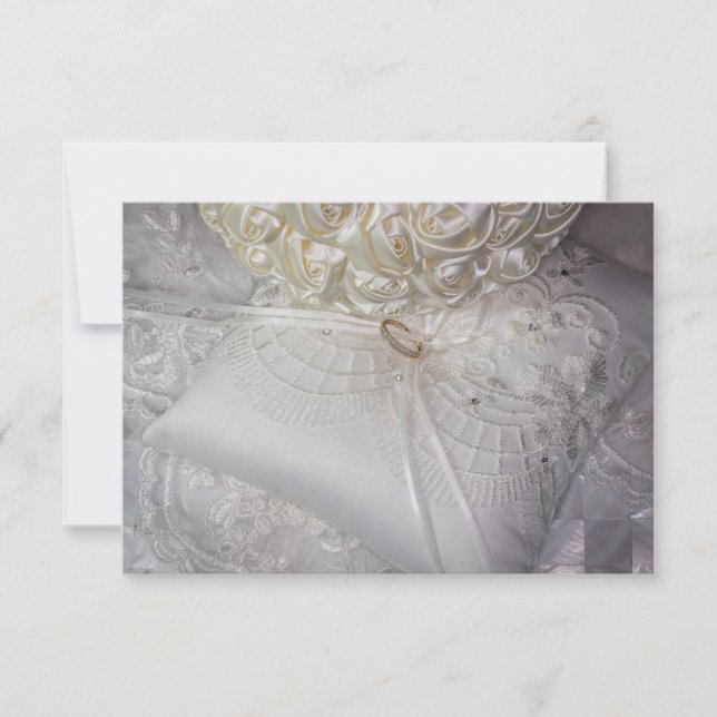 Invitation Coussin porte-alliance avec alliance sur voile (Devant)