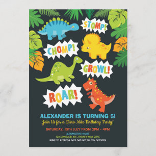 Invitation Coute Dinosaur Anniversaire Dino Chalkboard