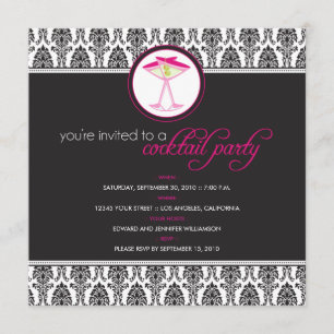 Invitation : coutume : Cocktail élégant Invite_v3 de damassé