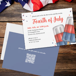 Invitation Coutume d'été Le 4 juillet Popsicles