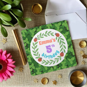 Invitation Coutume Ladybug & Leaf 5e anniversaire