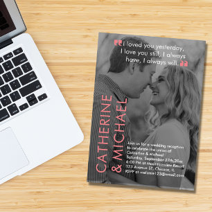 Invitation Couverture de magazine - photo foncée - rose minim