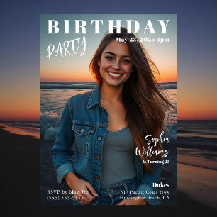 Invitation Couverture de magazine Plage Anniversaire
