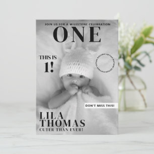 Invitation Couverture de magazine pour l'anniversaire du 1er 