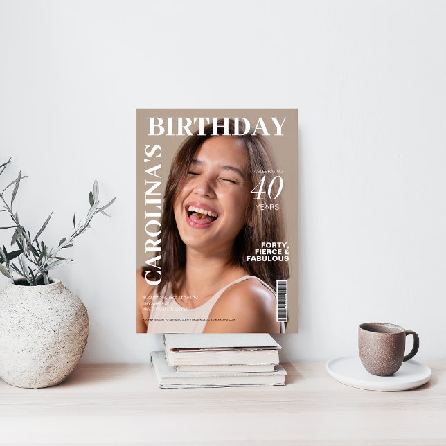Invitation Couverture de magazine unique pour une fête d'anni (Créateur téléchargé)