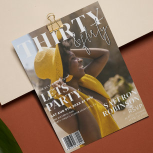 Invitation Couverture du Magazine à la Mode   Fête des 30 ans