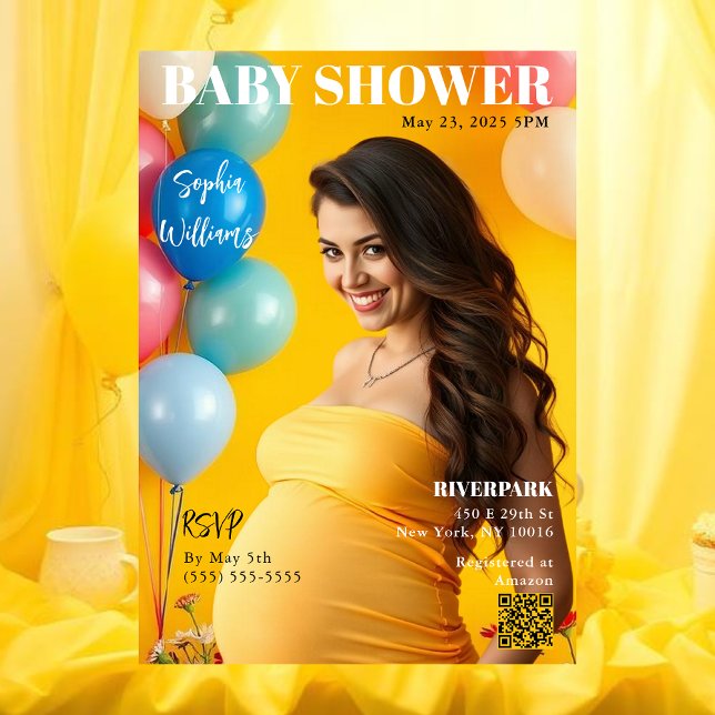 Invitation Couverture du magazine baby shower (Baby Shower Magazine Cover Invitation )