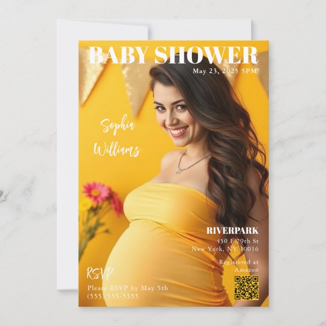 Invitation Couverture du magazine baby shower (Devant)