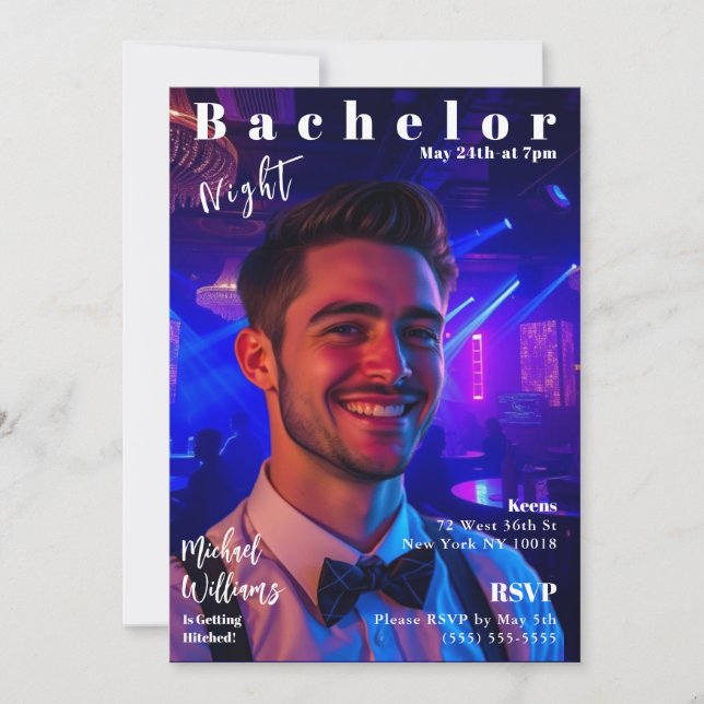 Invitation Couverture du magazine Bachelor Night (Devant)
