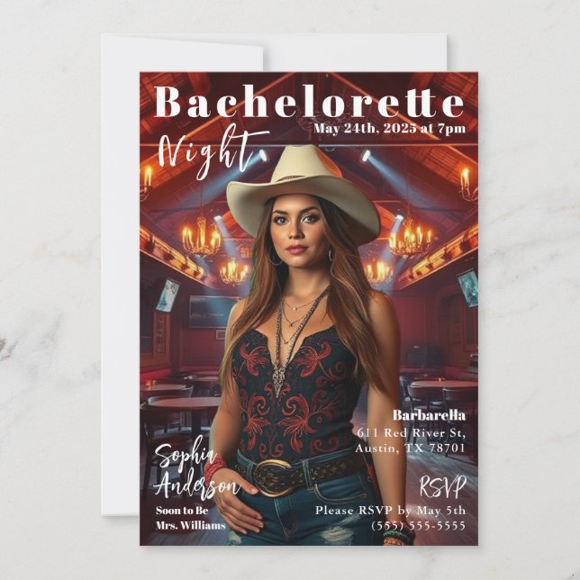 Invitation Couverture du magazine Country Bachelorette (Devant)