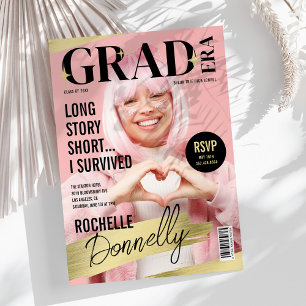 Invitation Couverture du magazine Cute Photo Grad Era Party