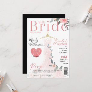 Invitation Couverture du magazine Floral Mariage Dress Fête d