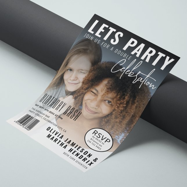Invitation Couverture du magazine | Joint Birday Party (Créateur téléchargé)