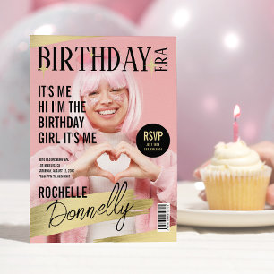 Invitation Couverture du magazine Photo Anniversaire Fête de 