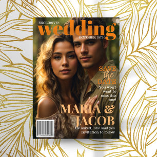 Invitation Couverture Magazine Enregistrer la photo Date