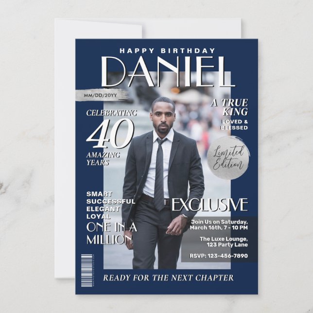 Invitation Couverture, Portrait de la Revue Personnalisée d'A (Devant)