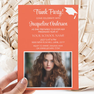 Invitation Couvre-diplôme dégradation orange et blanc Trunk P