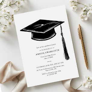 Invitation Couvre-diplôme dessiné à la main Fête de graduatio