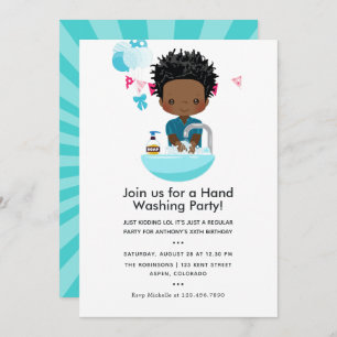 Invitation Covid-19 Corona Virus thème Garçon Anniversaire