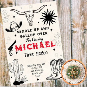 Invitation Cow-boy Country de l'Ouest sauvage