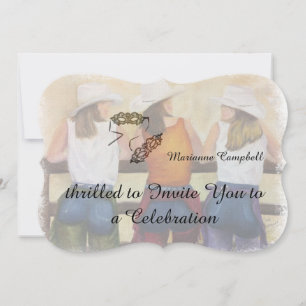 INVITATION COW-GIRLS AMUSANTES PERSONNALISABLES