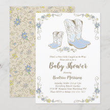 Cowboy Baby shower Pays Western Blue Boy