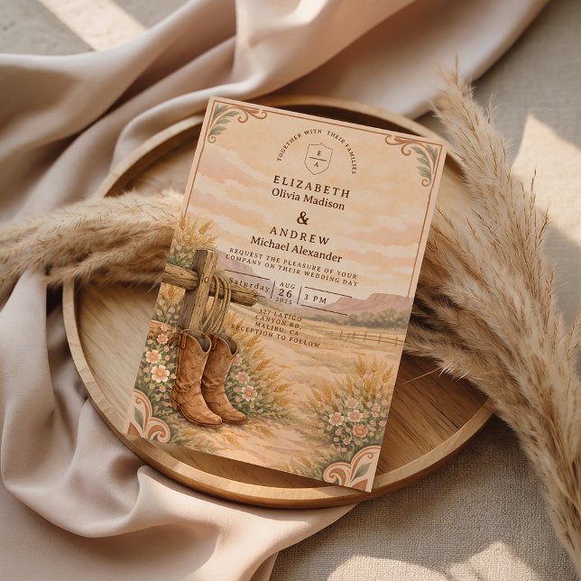 Invitation Cowboy Boots Desert Wedding (Créateur téléchargé)