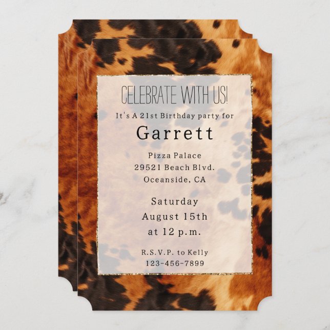 Invitation Cowboy Brown occidental Cowboy (Devant / Derrière)