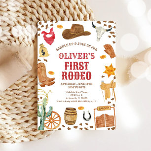 Invitation Cowboy de Rodéo Occidental Premier Rodéo 1er Anniv