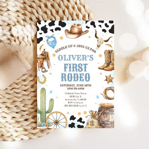 Invitation Cowboy de Rodéo Occidental Premier Rodéo 1er Anniv