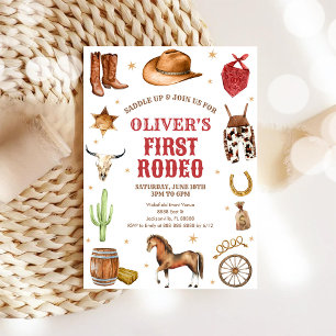 Invitation Cowboy de Rodéo Occidental Premier Rodéo 1er Anniv