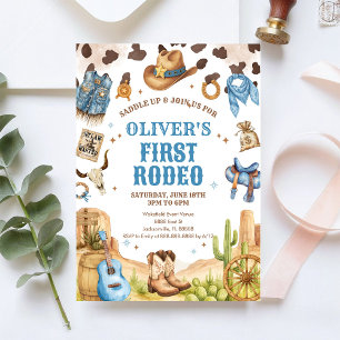 Invitation Cowboy de Rodéo Occidental Premier Rodéo 1er Anniv