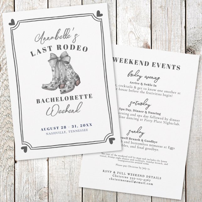 Invitation Cowboy Dernier Rodeo Bachelorette Party (Cowboy Last Rodeo Bachelorette Party Invitation)