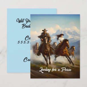 Invitation Cowboy et Cowgirl à la recherche d'un posse