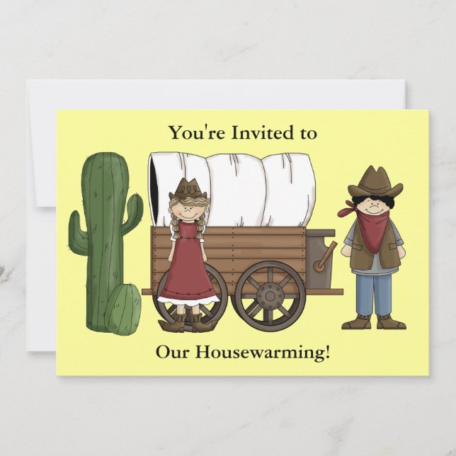 Invitation Cowboy et Cowgirl Houclier - Ouest (Devant)