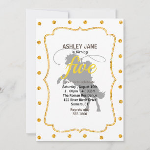 Invitation cowboy lancer lasso équitation élevant cheval