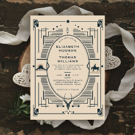 Invitation Cowboy Mariage Russe Vintage Pays de l'Ouest