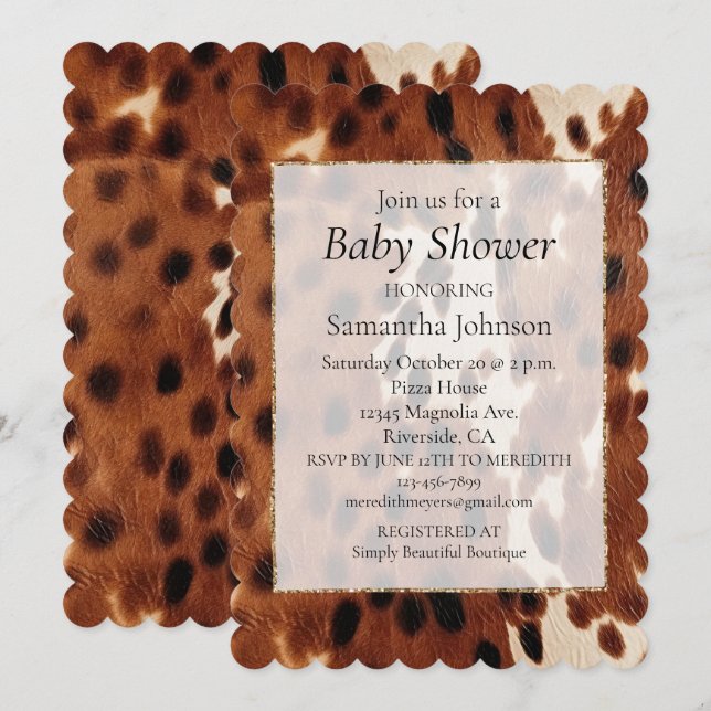 Invitation Cowboy noir Brown occidental (Devant / Derrière)