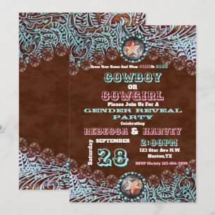 Invitation cowboy occidental ou cowgirl genre révéler la fête